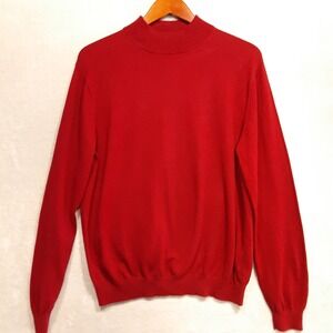 Paul Frederick Mens Pullover Sweater Sz.L/Red/Silk-Cashmere Blend/Mock Neck